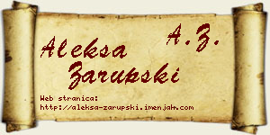 Aleksa Zarupski vizit kartica